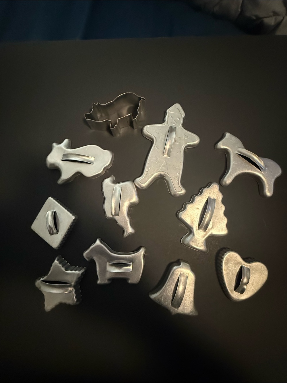 Vintage Silver Metal Cookie Cutters Assortment